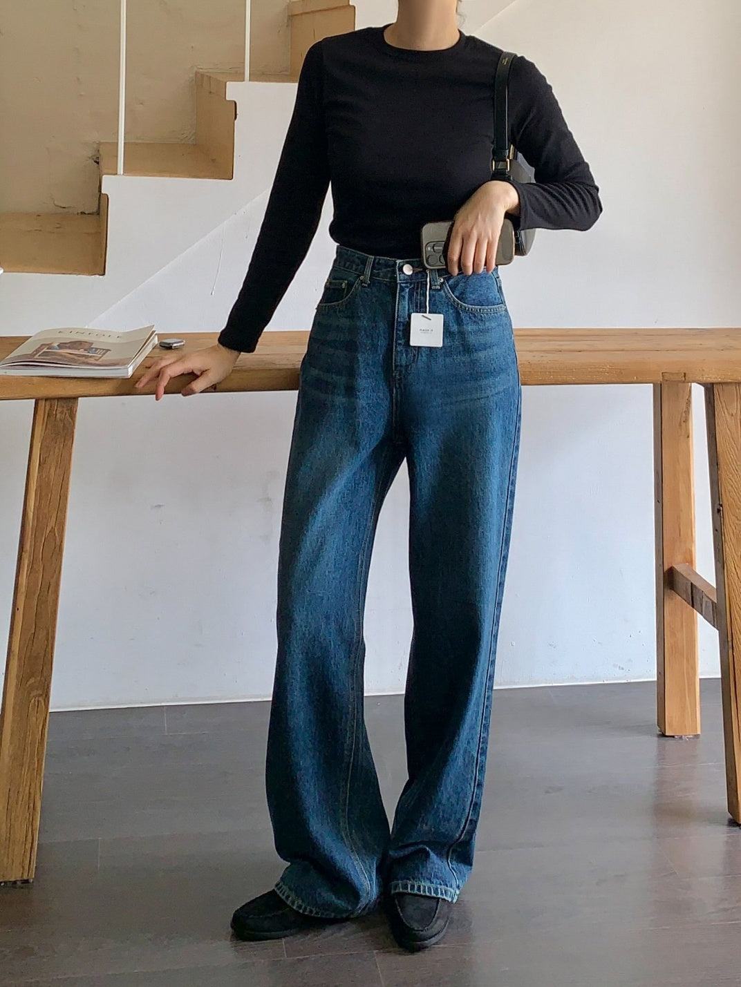 semi-wide leg jeans