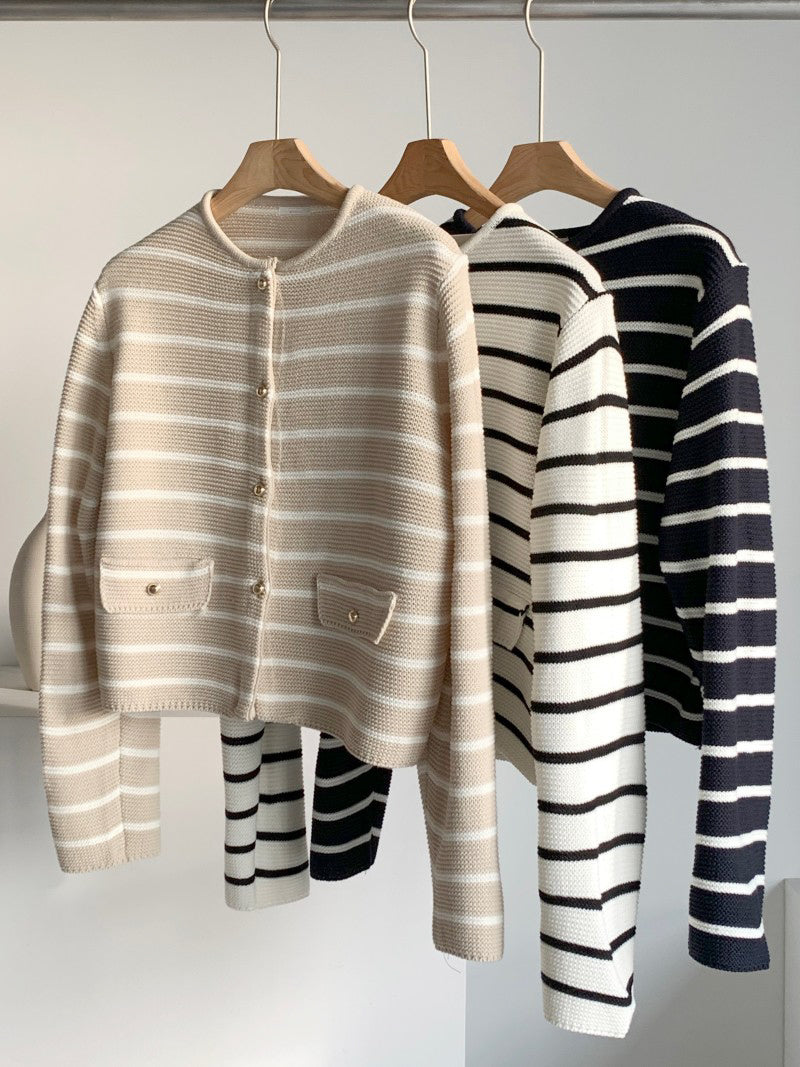 marina striped knit cardigan