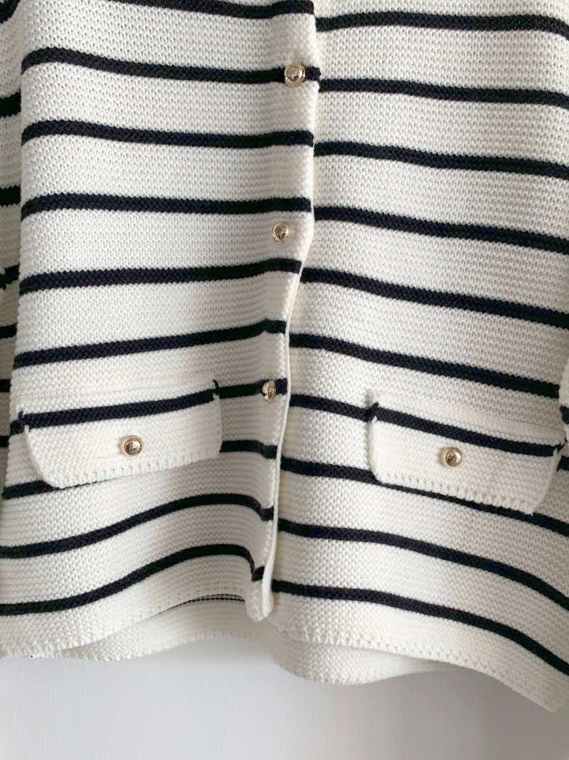 marina striped knit cardigan