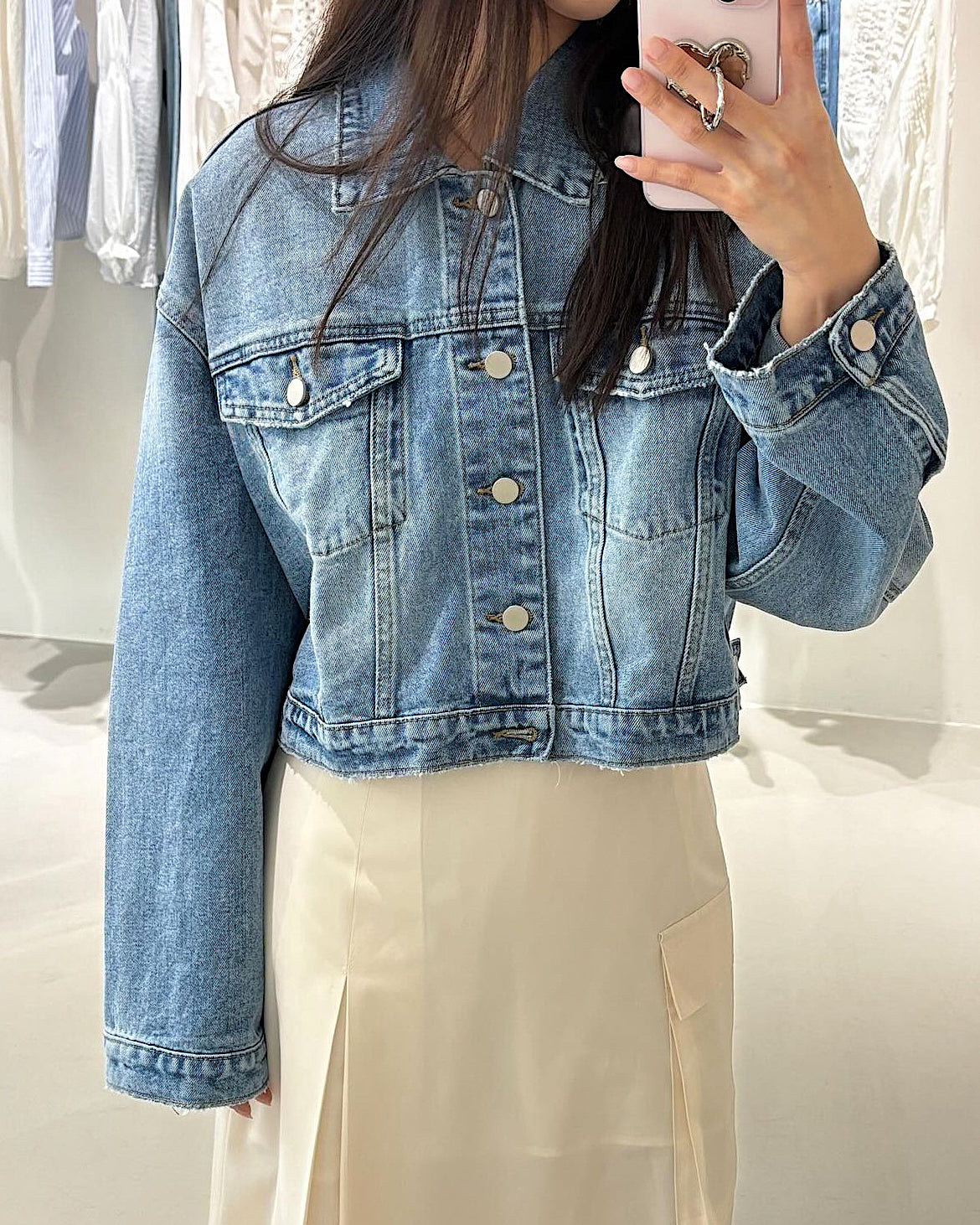 denim cropped jacket