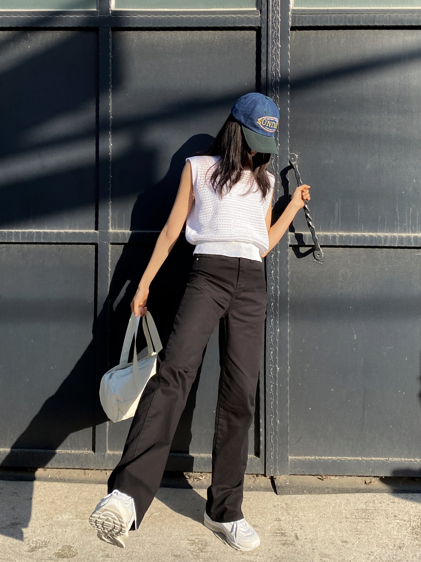 straight leg jeans with secret elastic band