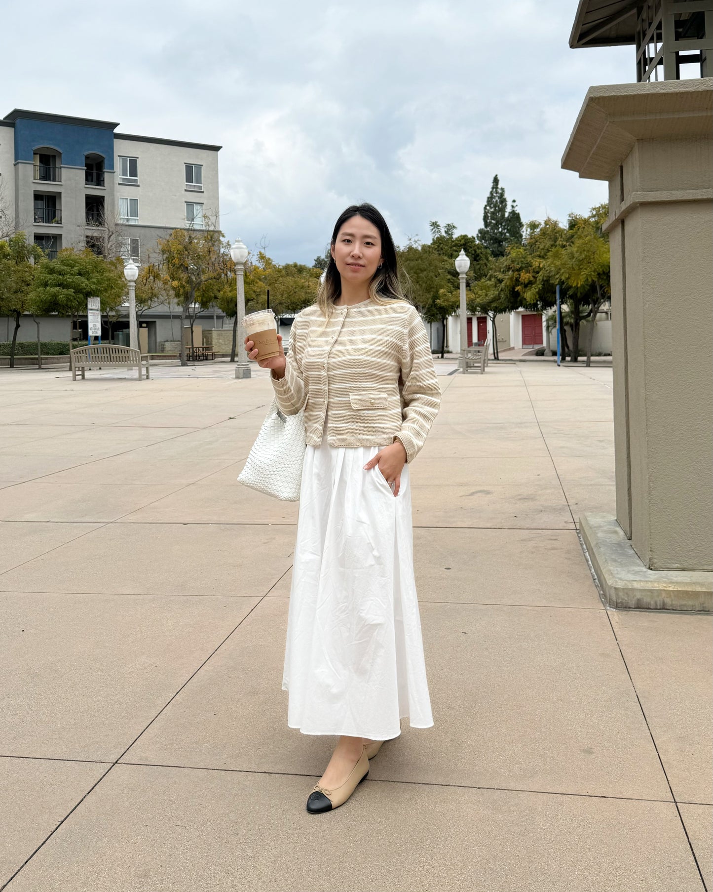 marina striped knit cardigan